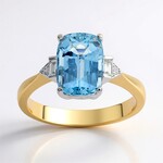 Anello in oro con Acquamarina Brasiliana AAA (CIRARI)
