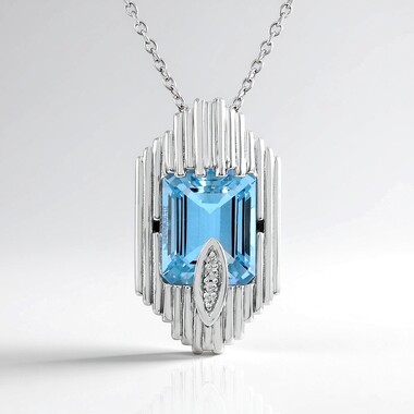 Collar en plata con Topacio azul cielo
