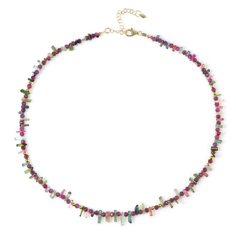 Zilveren halsketting met toermalijnen (Riya)