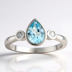 Anello in argento con Topazio Blu Cielo