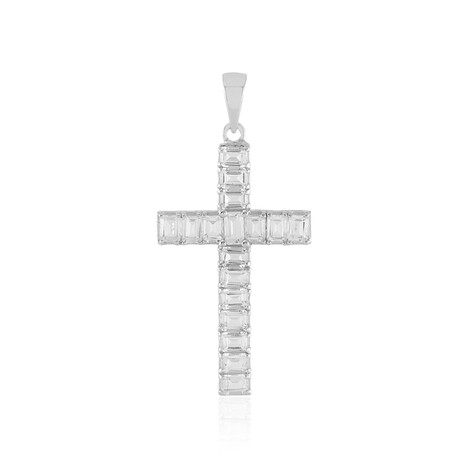 Weißer Topas-Silberanhänger