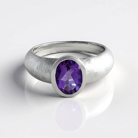 Bague en argent et Améthyste de Zambie