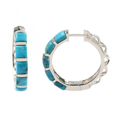 Pendientes en plata con Turquesa azul del Mohave Kingman (Faszination Türkis)