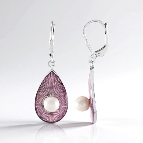 Orecchini in argento con Perla d'Acqua Dolce Bianca (Adela Silber)