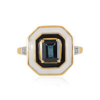 Anello in argento con Topazio Blu Londra