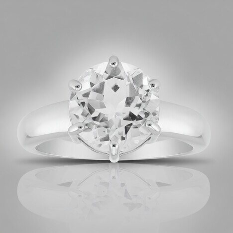 Anello in argento con Topazio Bianco