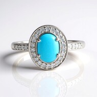 Anillo en plata con Turquesa bella durmiente (Faszination Türkis)