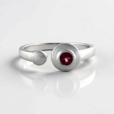 Rhodolith-Silberring (MONOSONO COLLECTION)