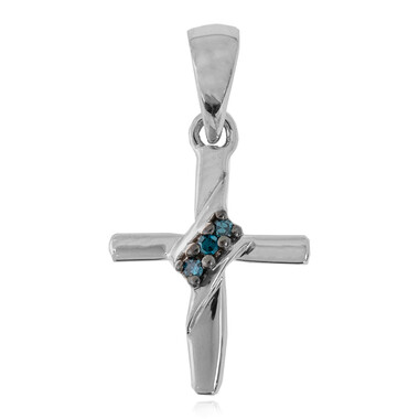 Ciondolo in argento con Diamante Blu SI1