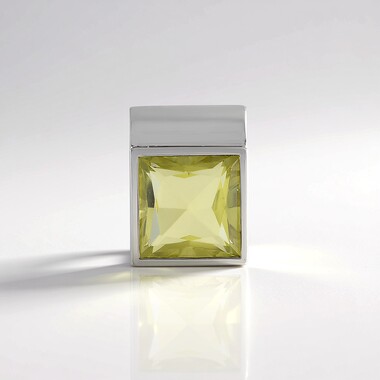 Pendentif en argent et Quartz citron (MONOSONO COLLECTION)