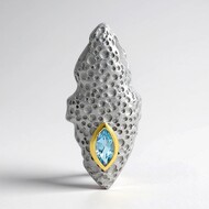 Ciondolo placcato in oro con Topazio Blu Svizzero (MONOSONO COLLECTION)