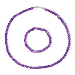 Set en plata con Cuarzo púrpura