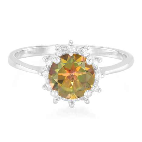 Zilveren ring met een jungle-topaas