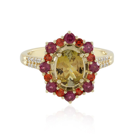 Gouden ring met een onverhitte gele tanzaniet (Adela Gold)