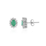 Zilveren oorbellen met Socoto smaragden