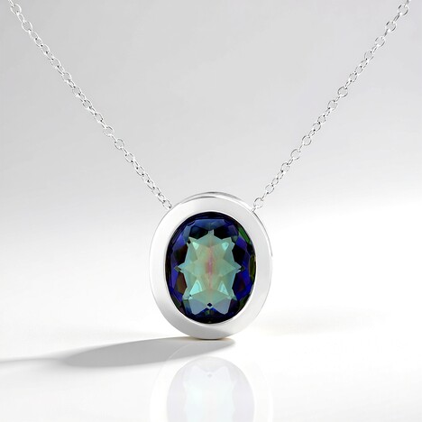 Collana in argento con Quarzo Mistico Blu (MONOSONO COLLECTION)