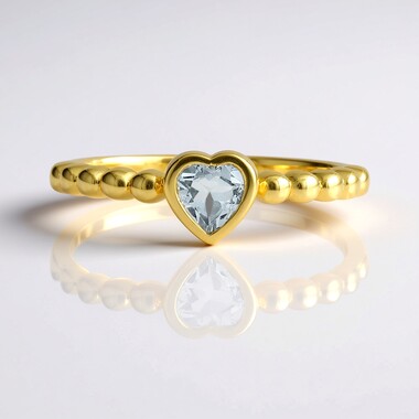 Zilveren ring met een Braziliaanse Aquamarijn