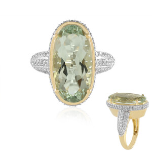 Green Amethyst Silver Ring (Adela Silber)