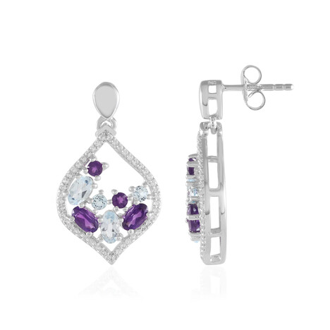 Pendientes en plata con Amatista de Zambia