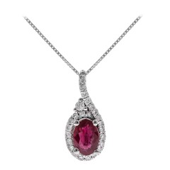 Gouden halsketting met een AAA Mozambique robijn