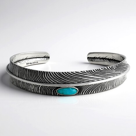 Bracciale in argento con Turchese Kingman Mohave Blu (Jones Lee)