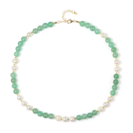 Collana in argento con Avventurina Verde (Riya)