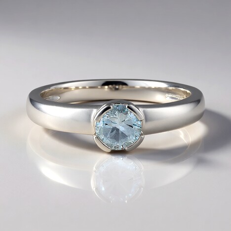 Anello in argento con Acquamarina Brasiliana