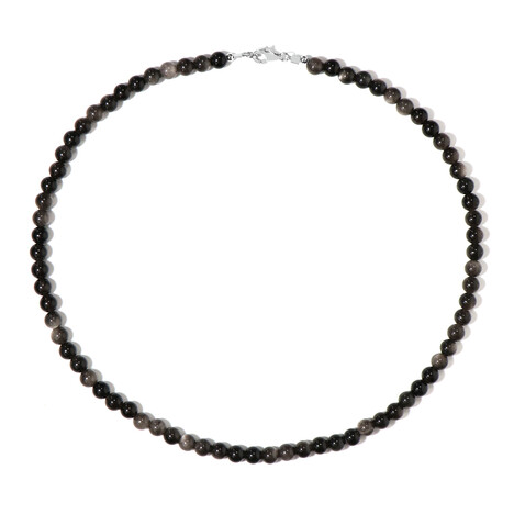 Collar en plata con Obsidiana plateada