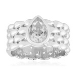 Zilveren ring met een witte topaas