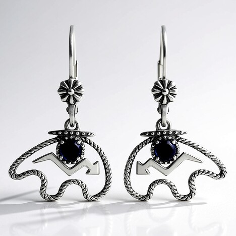 Orecchini in argento con Agata Nera (Desert Chic)