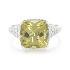 Bague en argent et Quartz olive