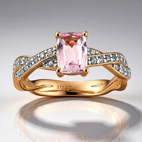 Anello in oro con Berillo Rosa non riscaldato