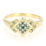 Fancy Diamond Silver Ring