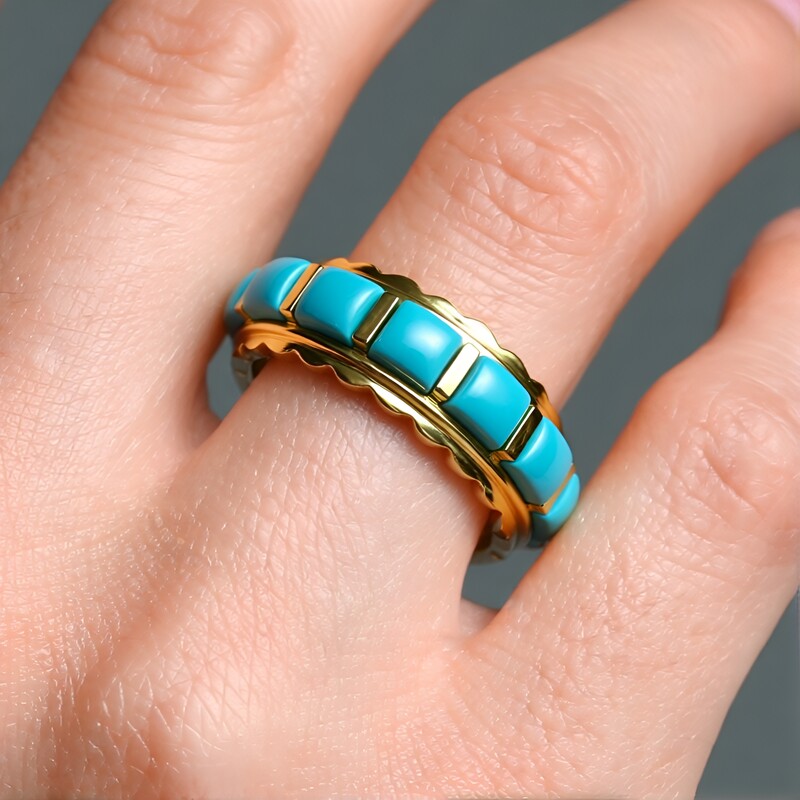 Anillo en plata con Turquesa bella durmiente