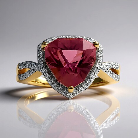 Bague en or et Tourmaline rose de Californie (Amanda Adkins)