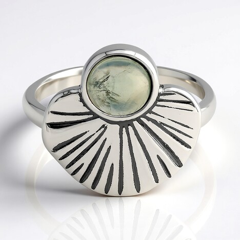 Anello in argento con Prehnite