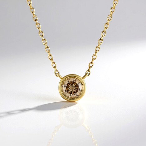 Collana in oro con Diamante Champagne I2 (de Melo)