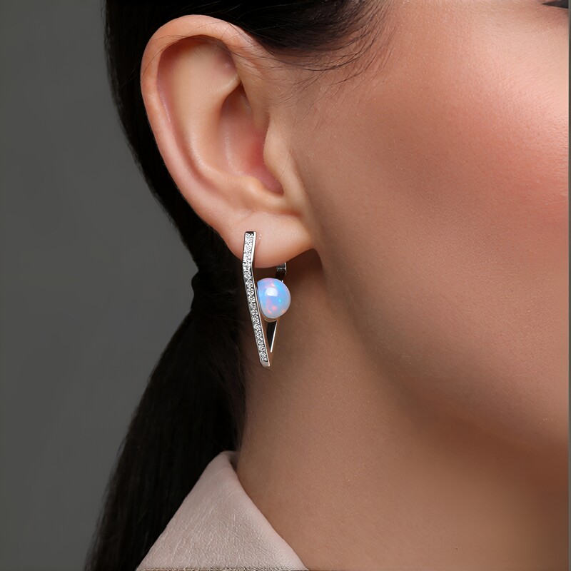 Orecchini in argento con Opale di Welo (de Melo Essence)