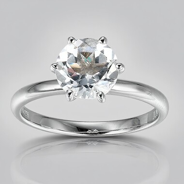 Anillo en plata con Topacio blanco
