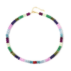 Zilveren halsketting met lelie kwartskristallen