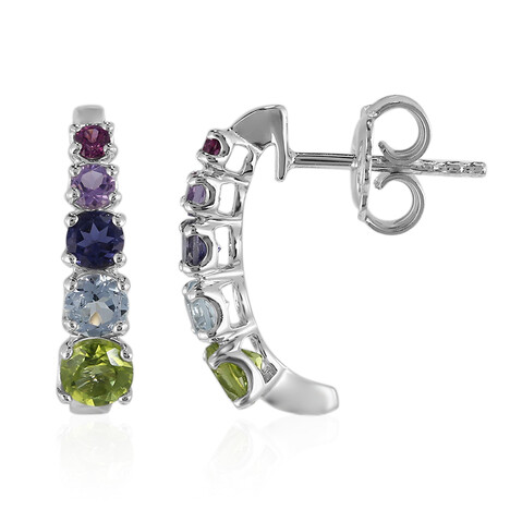 Edelstein-Silberohrringe