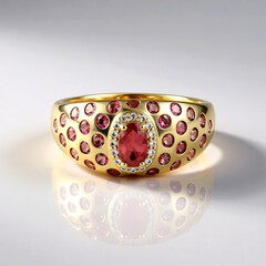 Anello in oro con Tormalina Rosa Nigeriana