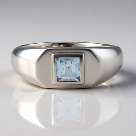 Anello in argento con Acquamarina Brasiliana