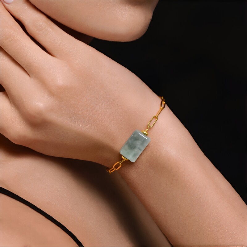 Bracelet en argent et Amazonite (Joias do Paraíso)
