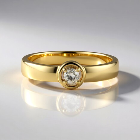 Anello in oro con Diamante Cioccolato I2