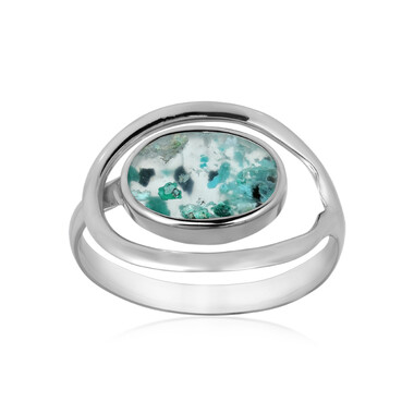 Gem Silica-Silberring (Bali Barong)