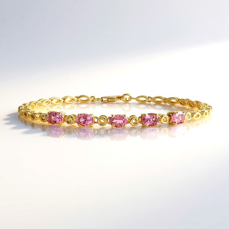Bracciale in argento con Tormalina Rosa Nigeriana