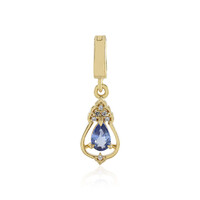 Zilveren hanger met een Onverhitte blauwe Ceylon saffier