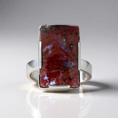 Anello in argento con Calcedonio Multicolor