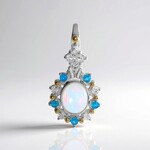 Ciondolo in argento con Opale di Welo (Granulieren)